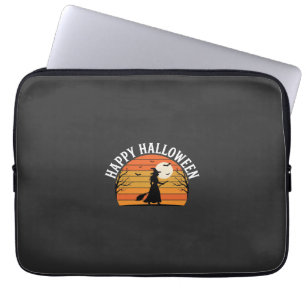 Fröhliches Halloween Hexe Sonnenuntergang Design_1 Laptopschutzhülle