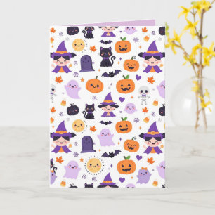 Fröhliches Halloween Hexen Geister Katzen Fledermä Karte