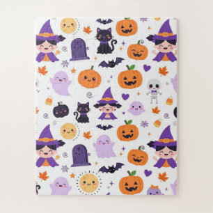 Fröhliches Halloween Hexen Geister Katzen Fledermä Puzzle