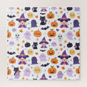Fröhliches Halloween Hexen Geister Katzen Fledermä Puzzle