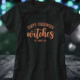 Fröhliches Halloween Hexen Orange T-Shirt