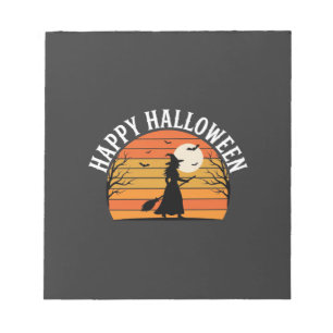 Fröhliches Halloween Hexen Sonnenuntergang Design_ Notizblock