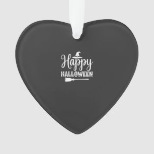 Fröhliches Halloween Hexenhut Besen Design Ornament