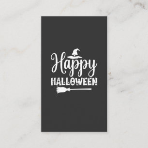 Fröhliches Halloween Hexenhut Besen Design Visitenkarte