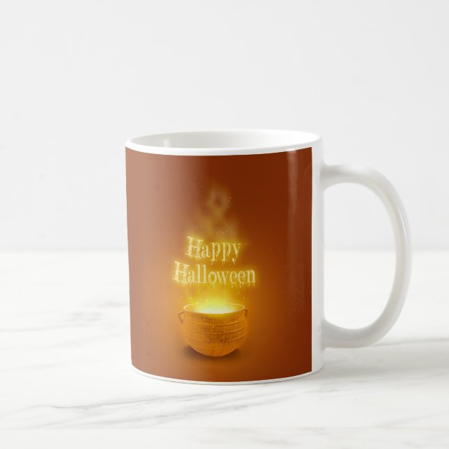 Fröhliches Halloween-Hexenkalender Kaffeetasse (Rechts)
