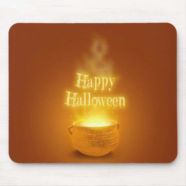 Fröhliches Halloween-Hexenkalender Mousepad (Vorne)