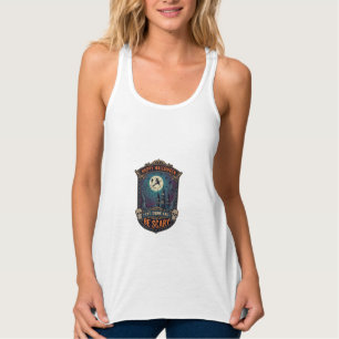 Fröhliches Halloween Hexenschloss Schädel Fett Tri Tank Top