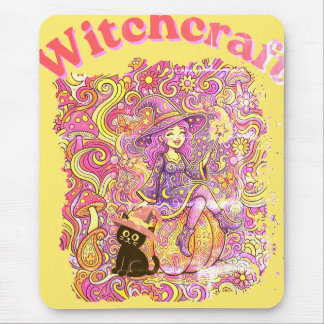 Fröhliches Halloween-Hexenwerk Mousepad