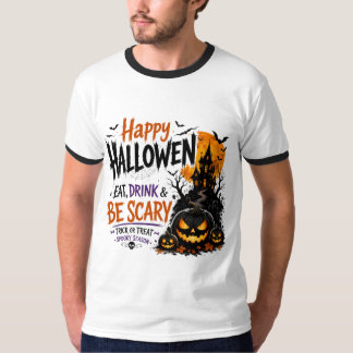 Fröhliches Halloween Iss Trinke Sei Schrecklich Ri T-Shirt