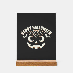 Fröhliches Halloween Jack-O-Lantern-Gesicht Design Acrylschild