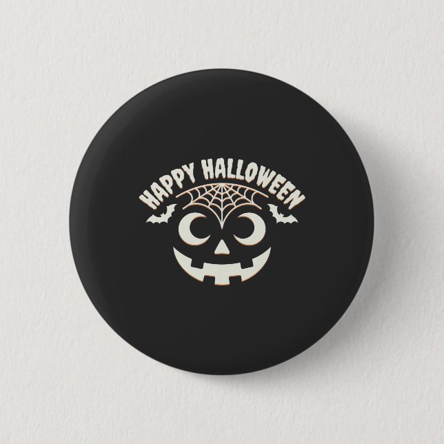 Fröhliches Halloween Jack-O-Lantern-Gesicht Design Button (Vorderseite)