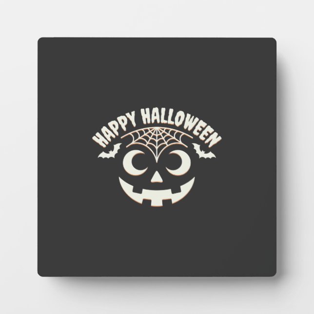 Fröhliches Halloween Jack-O-Lantern-Gesicht Design Fotoplatte (Vorderseite)
