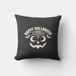 Fröhliches Halloween Jack-O-Lantern-Gesicht Design Kissen