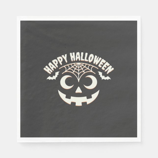 Fröhliches Halloween Jack-O-Lantern-Gesicht Design Serviette (Vorderseite)