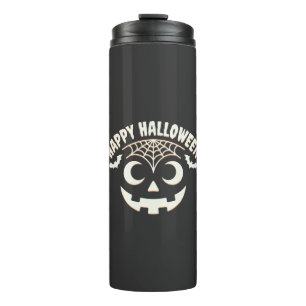 Fröhliches Halloween Jack-O-Lantern-Gesicht Design Thermosbecher