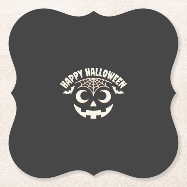 Fröhliches Halloween Jack-O-Lantern-Gesicht Design Untersetzer (Vorderseite)