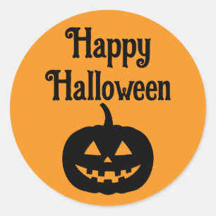 Fröhliches Halloween Jack o Lantern Gesicht Runder Aufkleber
