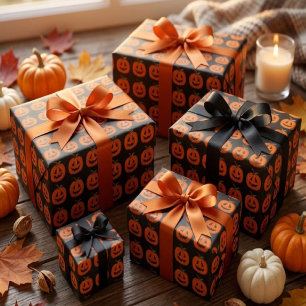 Fröhliches Halloween Jack O Lantern Illustrative K Geschenkpapier