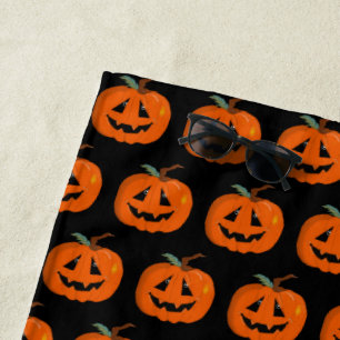 Fröhliches Halloween Jack O Lantern Illustrative K Strandtuch