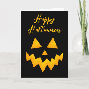 Fröhliches Halloween Jack O Lantern Kürbis Gesicht Karte