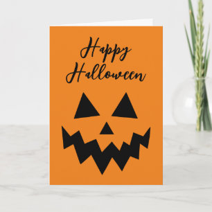 Fröhliches Halloween Jack O Lantern Orange Kürbis Karte
