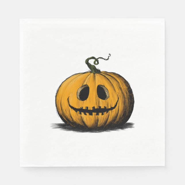 Fröhliches Halloween Jack O'Lantern Erwachsener Na Serviette (Vorderseite)