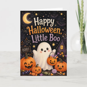 Fröhliches Halloween Kleiner Boo Karte