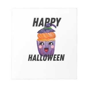 Fröhliches Halloween-Kostüm Halloween-Cupcake Notizblock