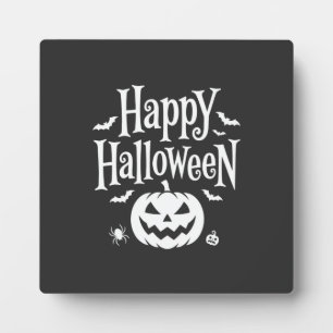 Fröhliches Halloween Kürbis Fledermaus Spinne Desi Fotoplatte