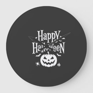 Fröhliches Halloween Kürbis Fledermaus Spinne Desi Große Wanduhr