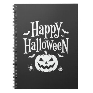 Fröhliches Halloween Kürbis Fledermaus Spinne Desi Notizblock