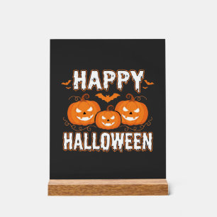 Fröhliches Halloween-Kürbis-Fledermaus-Vektor Acrylschild