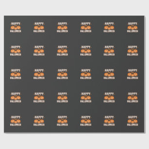 Fröhliches Halloween-Kürbis-Fledermaus-Vektor Geschenkpapier
