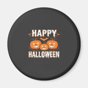 Fröhliches Halloween-Kürbis-Fledermaus-Vektor Magnet