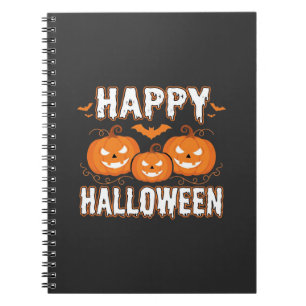 Fröhliches Halloween-Kürbis-Fledermaus-Vektor Notizblock