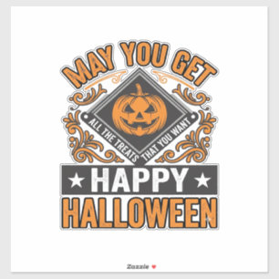 Fröhliches Halloween Kürbis Geschenke Vintage Aufkleber