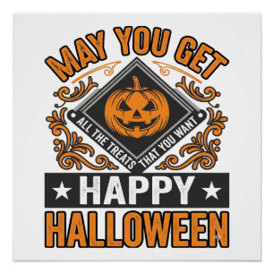 Fröhliches Halloween Kürbis Geschenke Vintage Poster