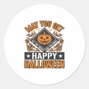 Fröhliches Halloween Kürbis Geschenke Vintage Runder Aufkleber