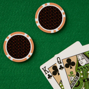 Fröhliches Halloween Kürbis Gesichter leuchtend Pokerchips