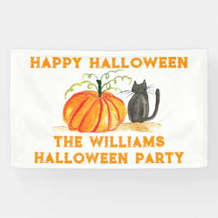 Fröhliches Halloween Kürbis Katzen Kinder Banner