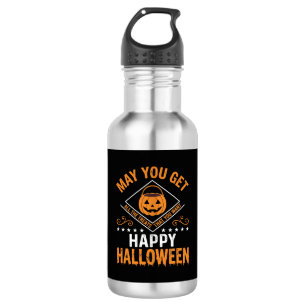 Fröhliches Halloween-Kürbis-Leckereien Vektor-Desi Edelstahlflasche