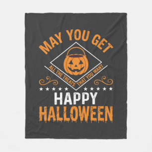 Fröhliches Halloween-Kürbis-Leckereien Vektor-Desi Fleecedecke