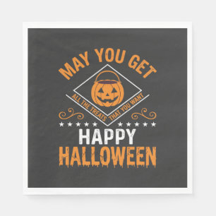 Fröhliches Halloween-Kürbis-Leckereien Vektor-Desi Serviette