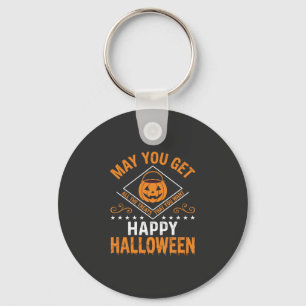 Fröhliches Halloween-Kürbis-Leckereien-Vektordesig Schlüsselanhänger