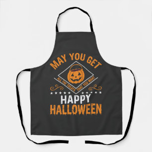 Fröhliches Halloween-Kürbis-Leckereien-Vektordesig Schürze