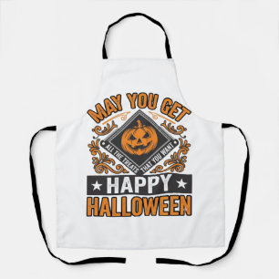 Fröhliches Halloween Kürbis Leckerlis Vintage Schürze
