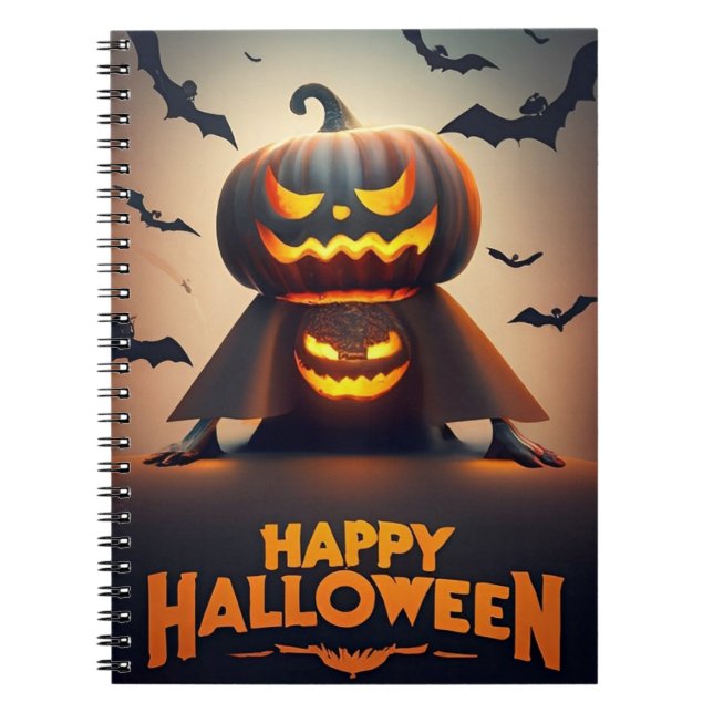 Fröhliches Halloween-Kürbis-Notebook Notizblock (Vorderseite)