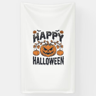 Fröhliches Halloween Kürbis Vintage Gravur Design_ Banner