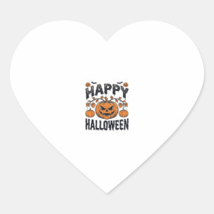 Fröhliches Halloween Kürbis Vintage Gravur Design_ Herz-Aufkleber