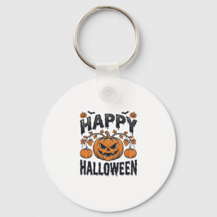 Fröhliches Halloween Kürbis Vintage Gravur Design_ Schlüsselanhänger